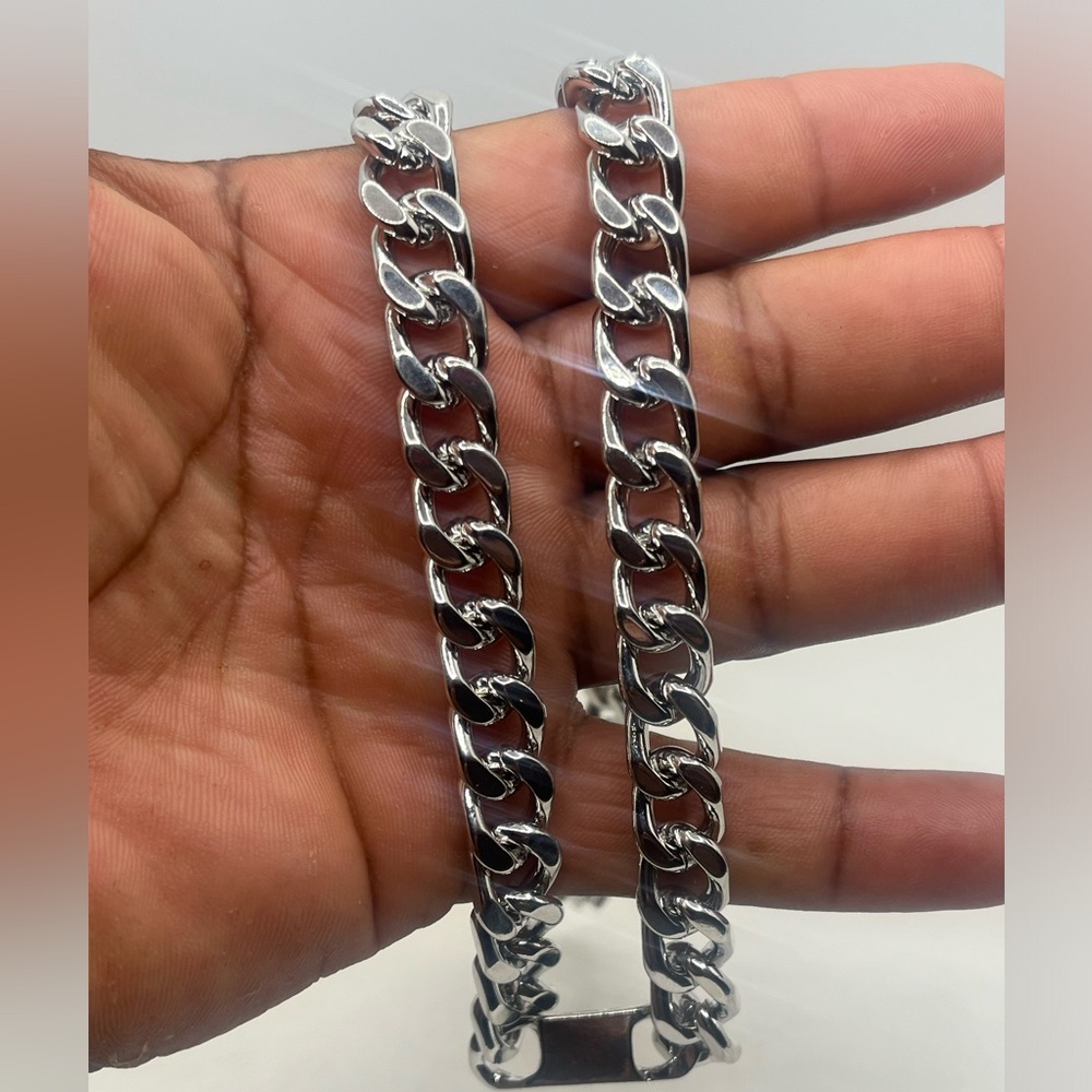 Stainless steel Men's Silver Chain necklace